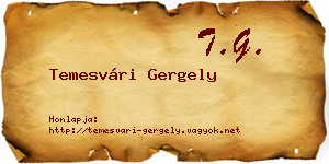Temesvári Gergely névjegykártya