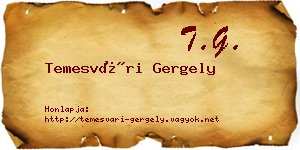 Temesvári Gergely névjegykártya